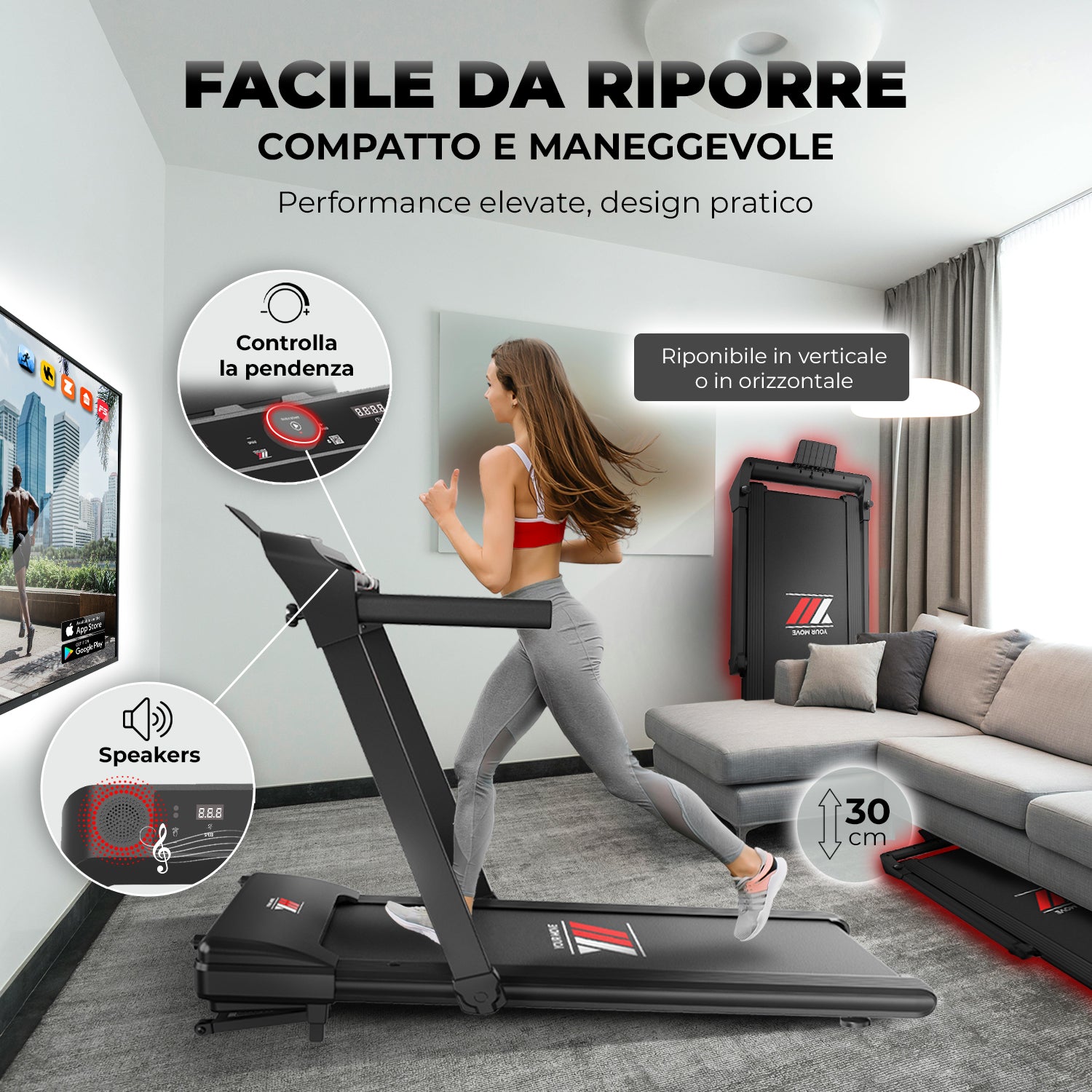 Facile da riporre, compatto e maneggevole