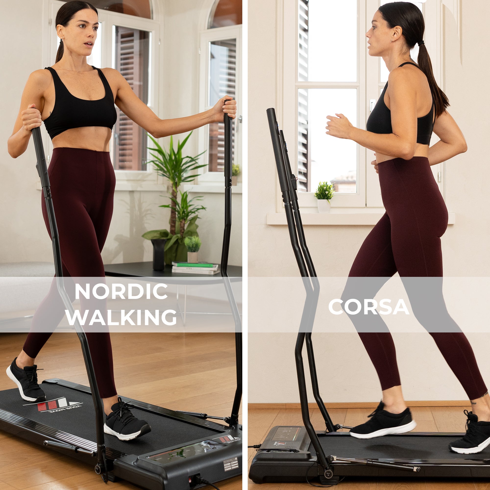 Your Move Nordic Walking | Tapis Roulant Elettrico 2 in 1 | Corsa e Nordic walking