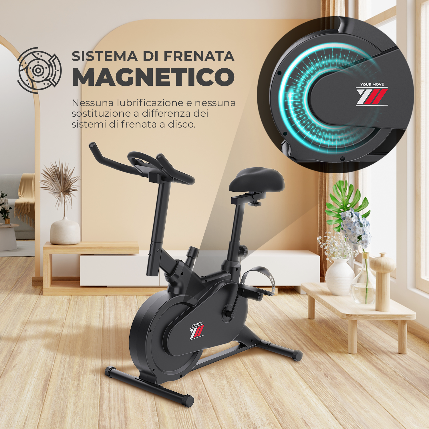 JK Fitness Spin Bike JK 524 Magnetica - Volano 20kg, App Compatibile