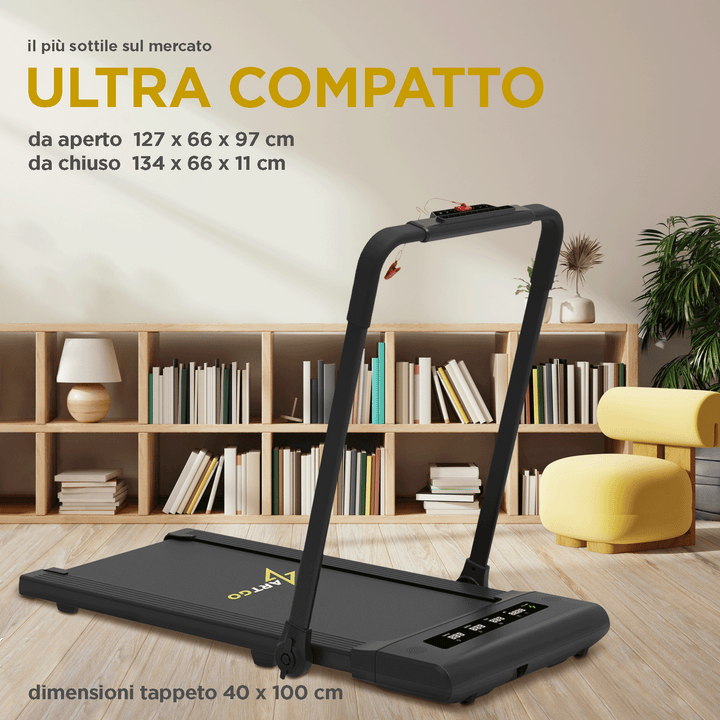 Tapis roulant elettrico 2in1 (tapis roulant e walking pad), ULTRA COMPATTO