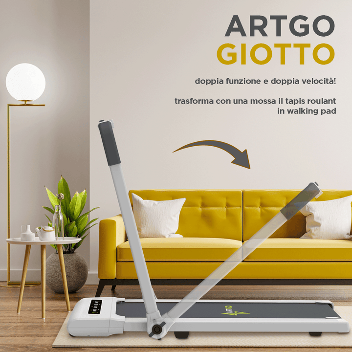 Tapis roulant ArtGo Giotto 2in1 10 km/h , doppia funzione e doppia velocità: si può usare sia in modalità tapis roulant sia in modalità walking pad