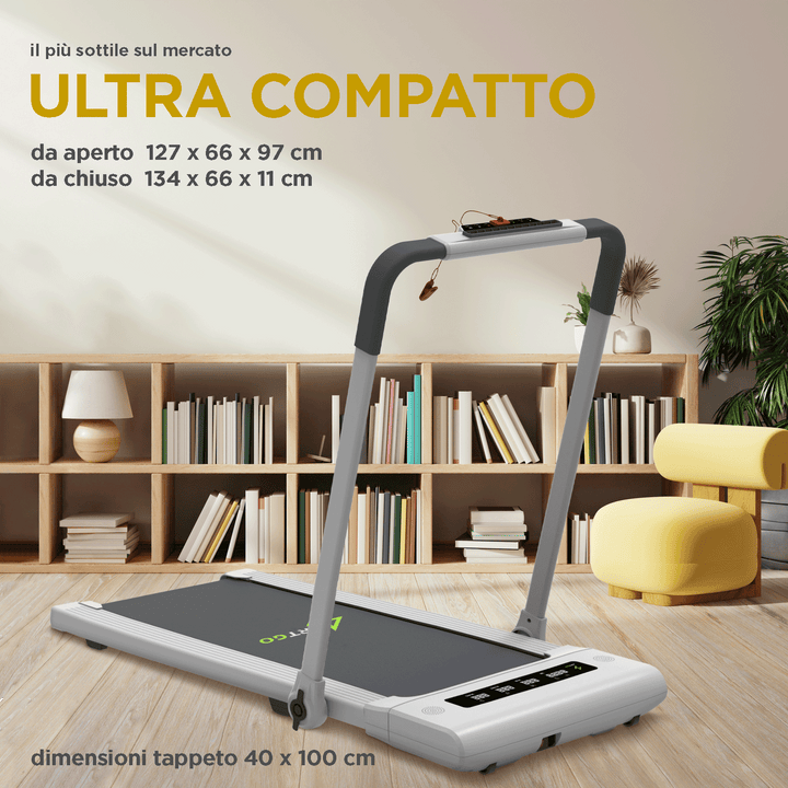 Tapis roulant ArtGo Giotto 2in1 10 km/h, tapis roulant elettrico ultra compatto