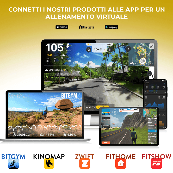 Tapis roulant ArtGo Giotto 2in1 10 km/h. Connetti con le app