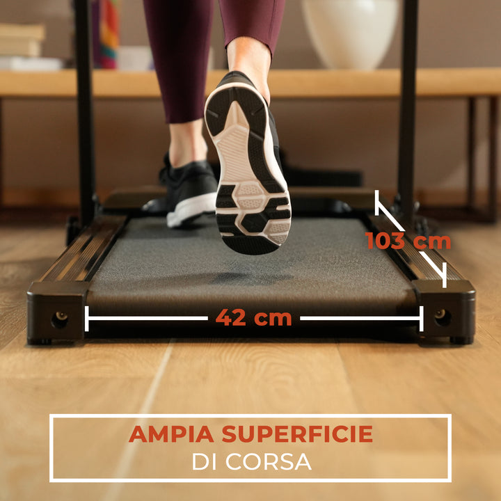 Tapis Roulant NEXT 2000 LOG Salvaspazio 12 km/h | Ampia superficie di corsa