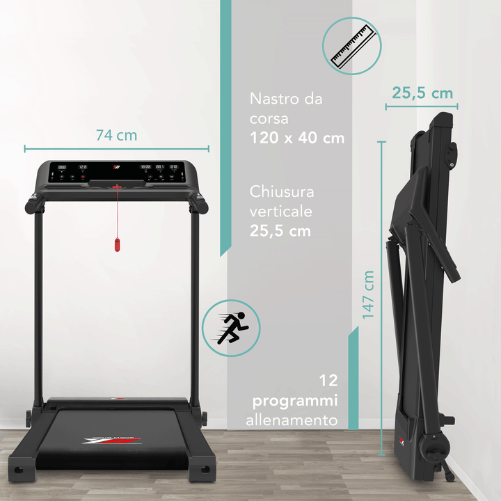 Tapis Roulant NEXT 4000 Con Inclinazione 14 km/h | Nastro da corsa 120x40 cm