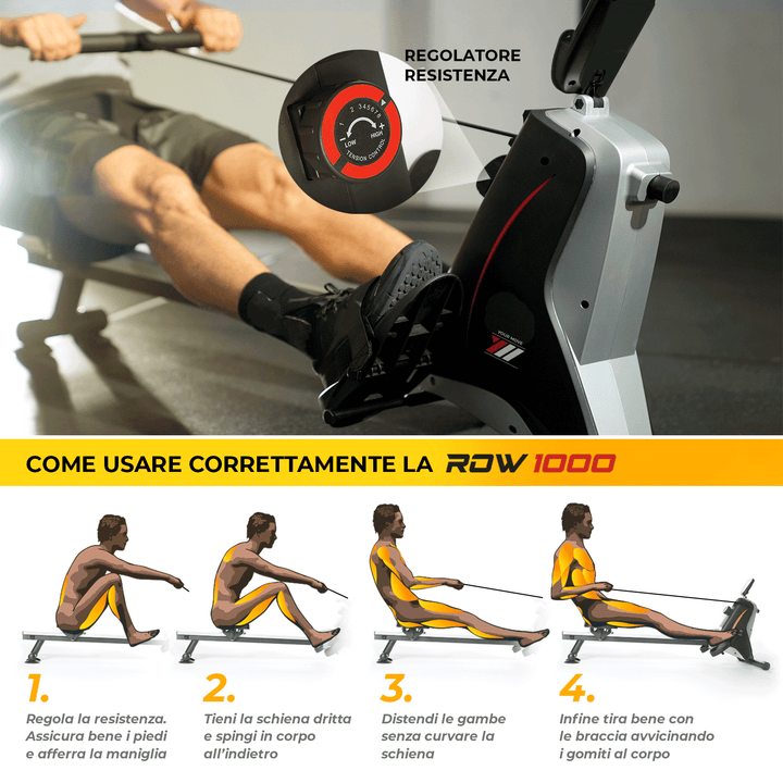 Vogatore magnetico ROW 1000 | Resistenza regolabile