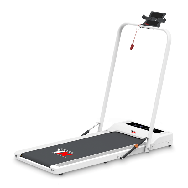 Your Move WALKING PAD SMART BIANCO, Tapis roulant elettrico 2-in-1, per camminate lente e veloci (in versione ‘slim’), oppure, per la corsa fino a 10 km/h alzando il manubrio