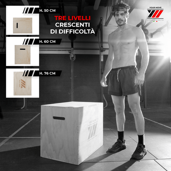 Box Pliometrica in legno 3 in 1 ! Tre livelli crescenti di difficoltà