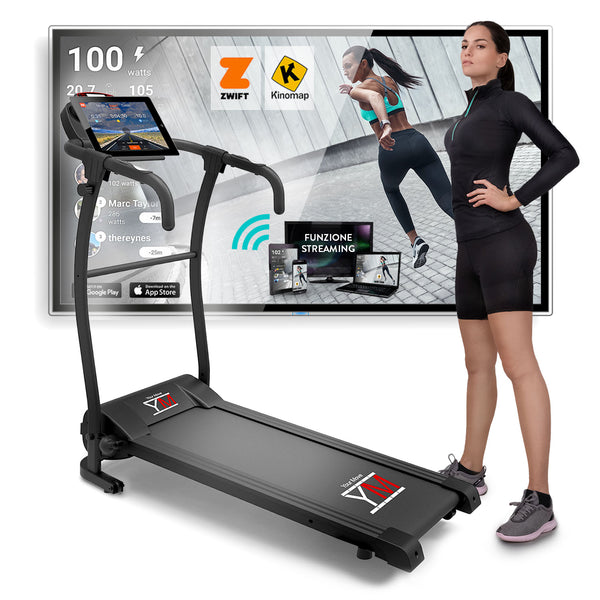 Tapis Roulant TAP 100 ST Pieghevole 10 km/h APP Bluetooth 12 Programmi