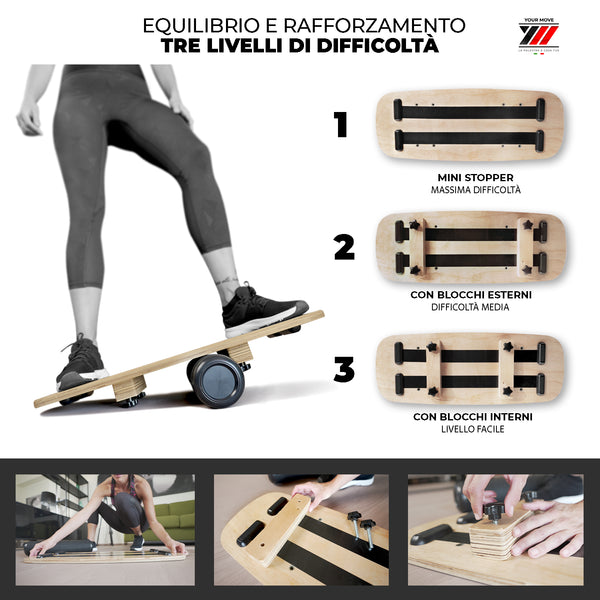 Planche d'équilibre en bois