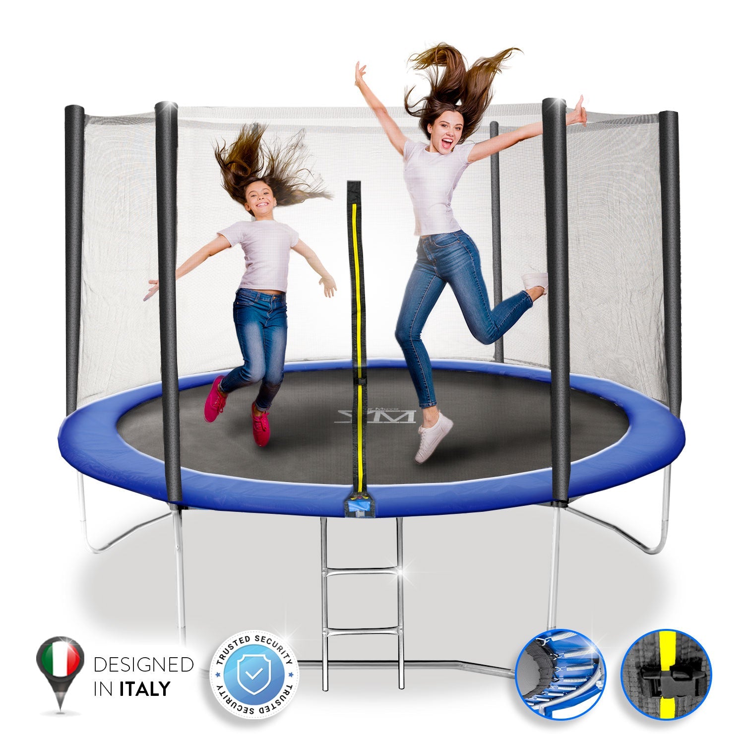 Copertura Per Molle Di Trampolino 305 Cm - Imbottitura Protettiva In PVC, Larghezza 26 Cm, Resistente Ai Raggi UV E Alle Intemperie