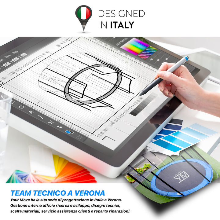 Trampolino Da Giardino YM Per Bambini - Diametro 183/251/305cm, Con Rete Di Sicurezza E Coprimolle - Foto 3