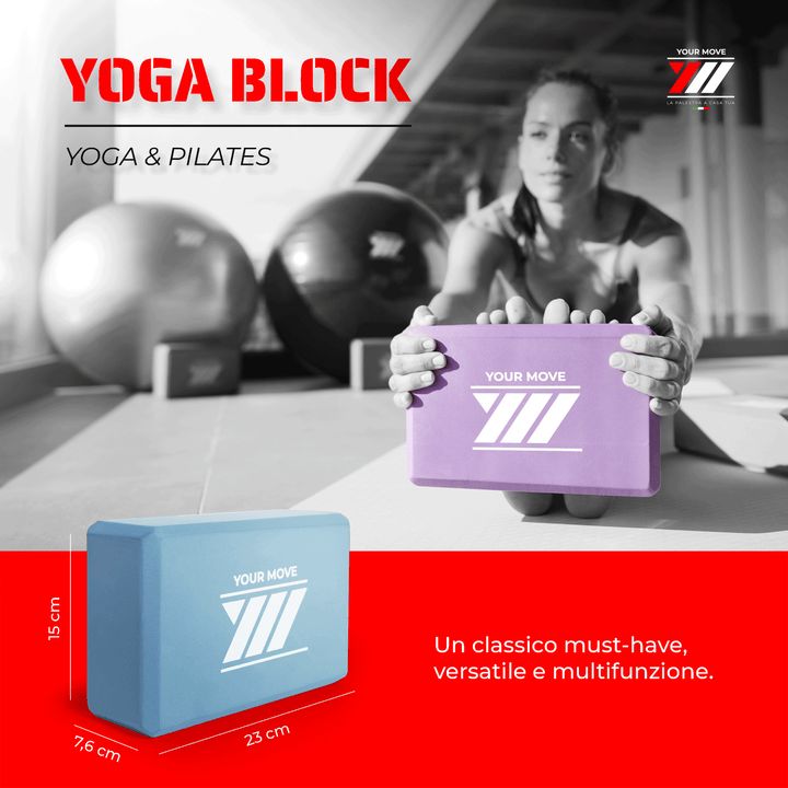 Blocco per yoga 1pz. blu | Yoga Block | Yoga &  Pilates