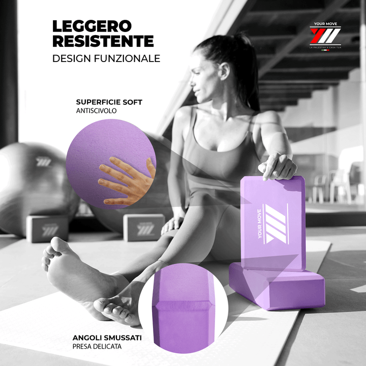 Blocco per yoga 1pz. viola | Leggero, resistente, design funzionale