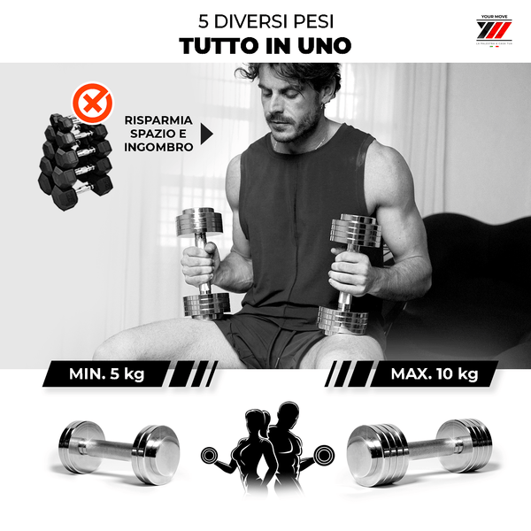 Manubrio singolo regolabile fino a 10 kg