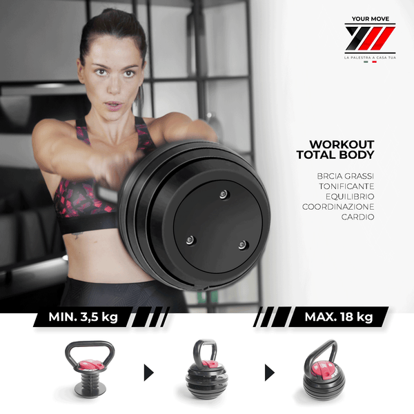 Kettlebell regolabile fino a 18 kg