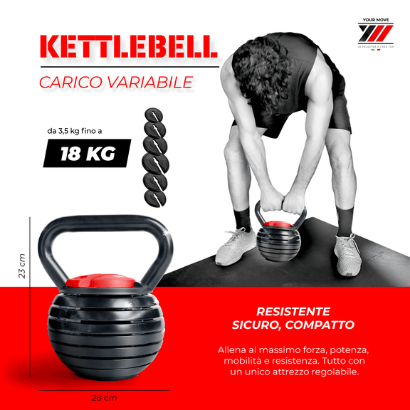 Rebel Kettlebell Fonte Automatique Réglable 18 Kg RBA-2324-18 - Foto 5