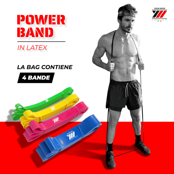 Power band in latex - La bag contiene 4 bande elastiche