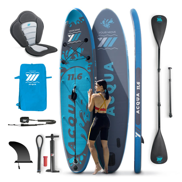 Tavola da sup convertibile in Kayak 350 cm grigio