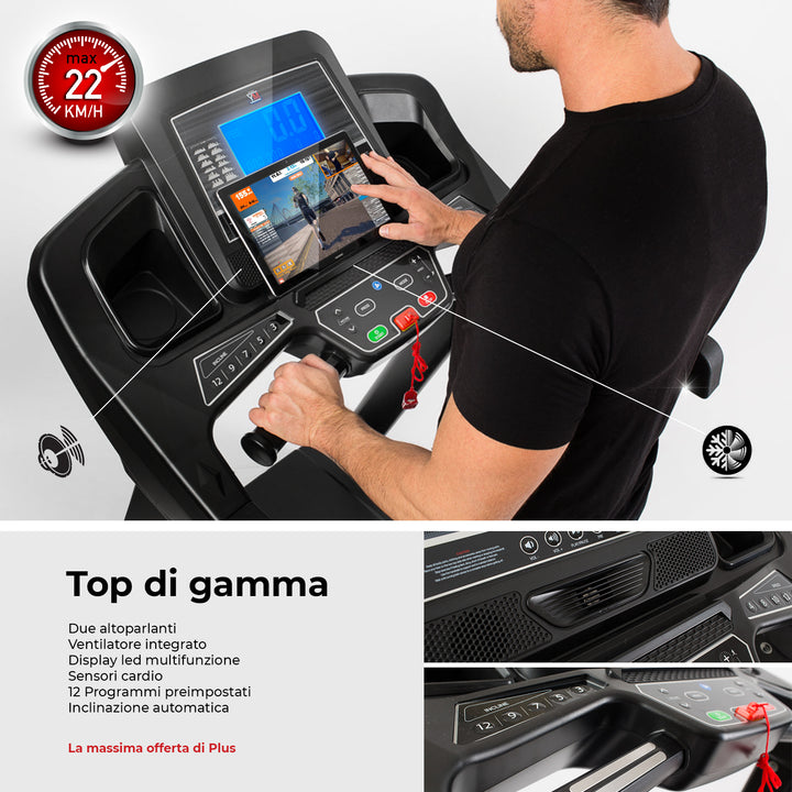 Tapis roulant pieghevole silenzioso NETTLIFE - Mini tapis roulant con rampa da 1 a 6 km/h - Motore da 2,0 CV, display LED e telecomando | Leroy Merlin Tapis roulant pieghevole silenzioso NETTLIFE - Mini tapis roulant con rampa da 1 a 6 km/h - Motore da 2,0 CV, display LED e telecomando | Leroy Merlin
