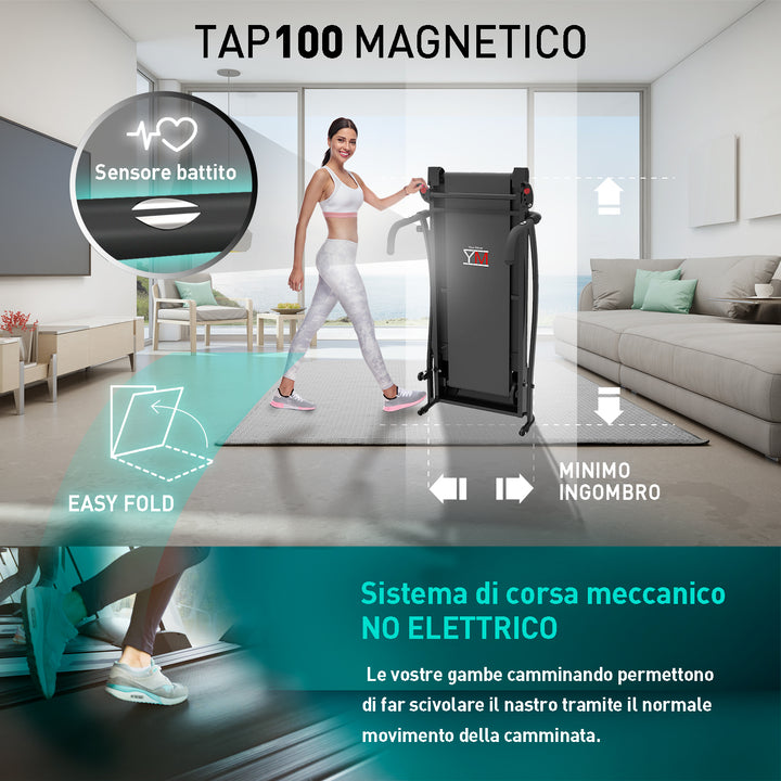 Tapis roulant magnetico Your Move YM TAP 100 M, pieghevole e salvaspazio. 