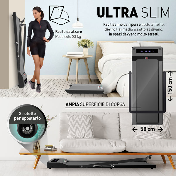 Tapis Roulant WALKING PAD HAND Smart Control 10 km/h Super Slim APP Bluetooth Altoparlanti integrati